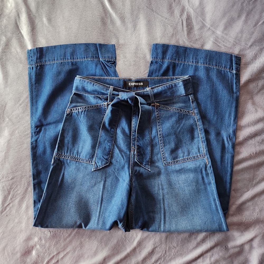 Express Denim Tie-Waist Trousers